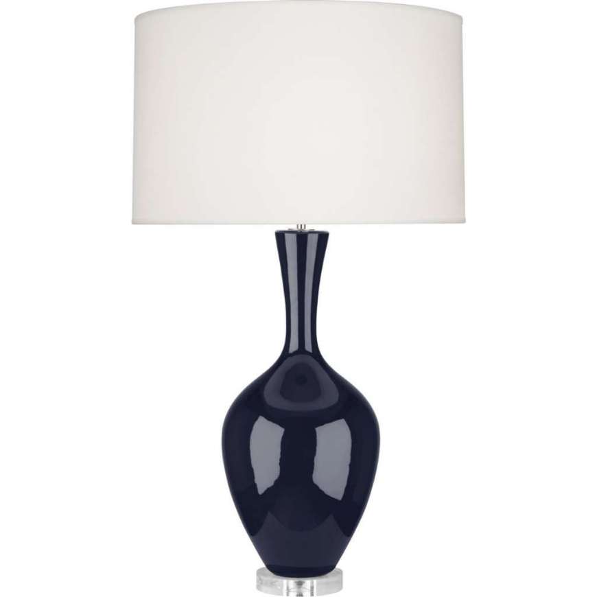 Picture of MIDNIGHT AUDREY TABLE LAMP IN MIDNIGHT BLUE GLAZED CERAMIC MB980