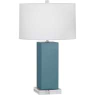 Picture of STEEL BLUE HARVEY TABLE LAMP IN STEEL BLUE GLAZED CERAMIC OB995