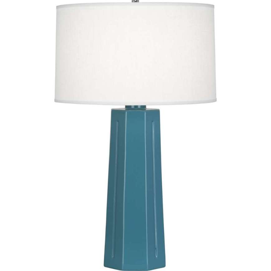 Picture of STEEL BLUE MASON TABLE LAMP IN STEEL BLUE GLAZED CERAMIC OB960