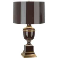 Picture of ANNIKA ACCENT LAMP IN CHOCOLATE LACQUERED PAINT WITH NATURAL BRASS AND IVORY CRACKLE ACCENTS 2506