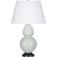 Picture of CELADON DOUBLE GOURD TABLE LAMP IN CELADON GLAZED CERAMIC WITH DEEP PATINA BRONZE ACCENTS 1790X