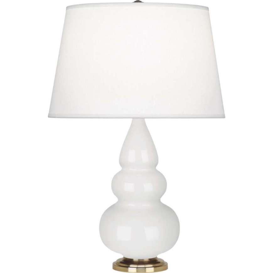 Picture of LILY SMALL TRIPLE GOURD ACCENT LAMP IN LILY GLAZED CERAMIC WITH ANTIQUE NATURAL BRASS FINISHED ACCENTS 241X