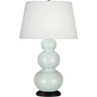 Picture of CELADON TRIPLE GOURD TABLE LAMP IN CELADON GLAZED CERAMIC WITH DEEP PATINA BRONZE FINISHED ACCENTS 370X