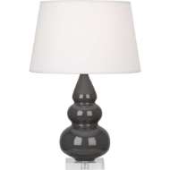 Picture of ASH SMALL TRIPLE GOURD ACCENT LAMP IN ASH GLAZED CERAMIC WITH LUCITE BASE CR33X