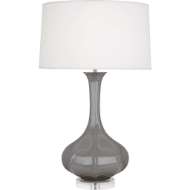 Picture of SMOKEY TAUPE PIKE TABLE LAMP IN SMOKY TAUPE GLAZED CERAMIC WITH LUCITE BASE ST996