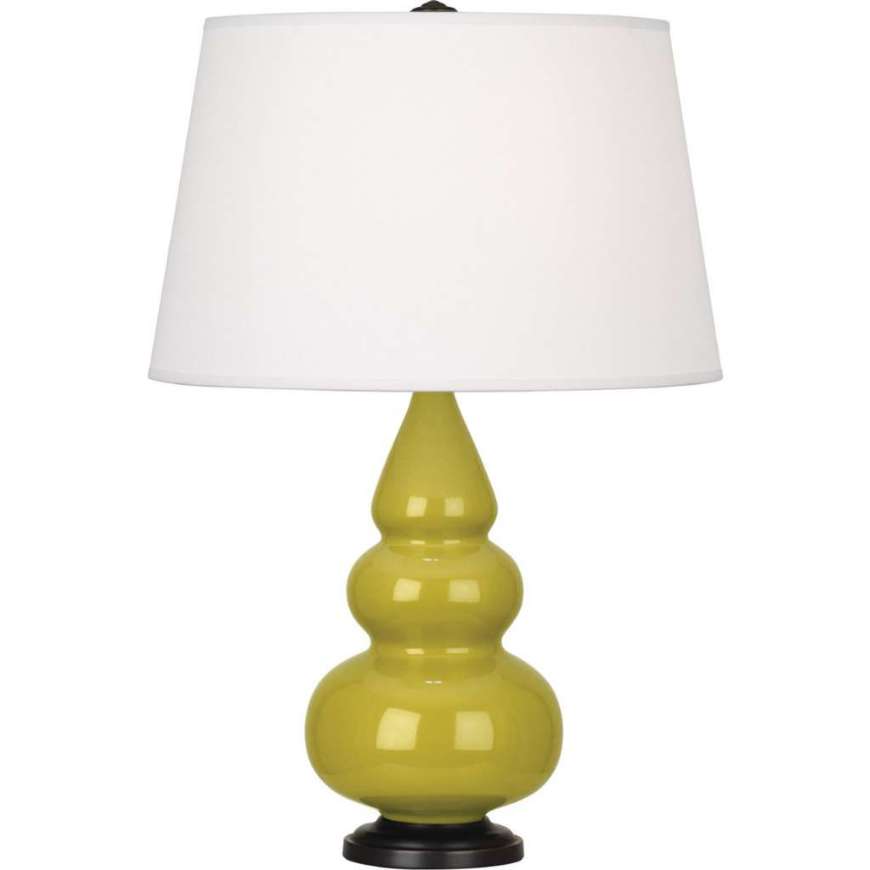 Picture of CITRON SMALL TRIPLE GOURD ACCENT LAMP IN CITRON GLAZED CERAMIC WITH DEEP PATINA BRONZE FINISHED ACCENTS CI31X