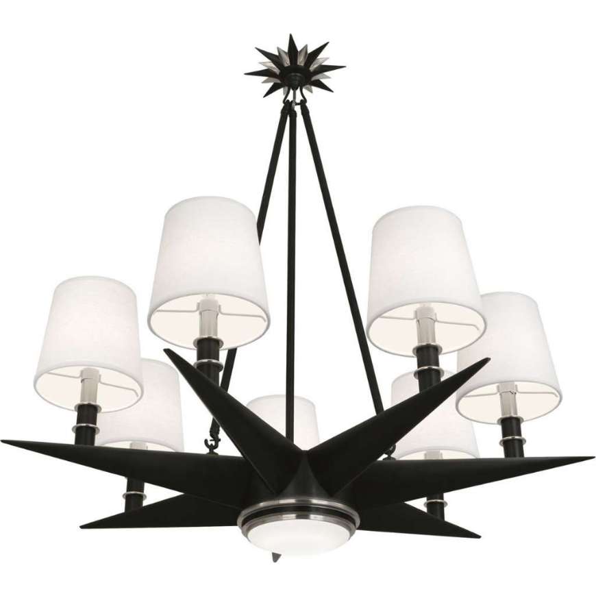 Picture of COSMOS CHANDELIER IN DEEP PATINA BRONZE FINISH WITH ANTIQUE SILVER ACCENTS AND FROSTED GLASS DIFFUSER S1018