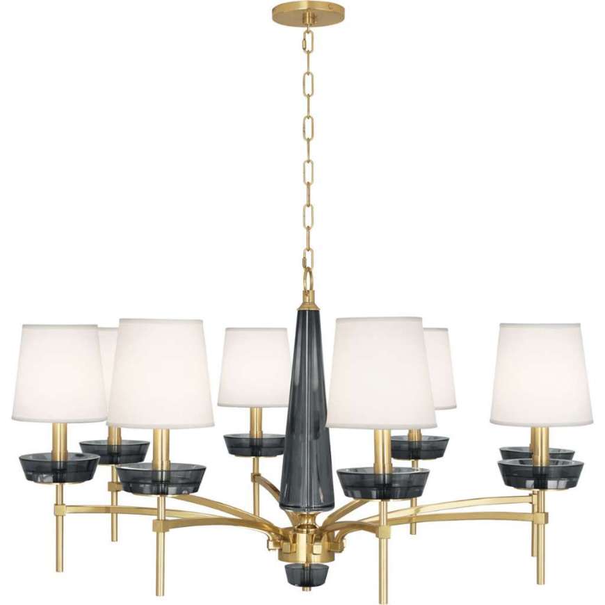 Picture of CRISTALLO CHANDELIER IN MODERN BRASS FINISH W/ SMOKE CRYSTAL ACCENTS 625