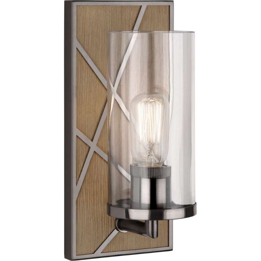 Picture of MICHAEL BERMAN BOND WALL SCONCE IN DRIFTWOOD OAK WOOD FINISH WITH BLACKENED NICKEL ACCENTS 553