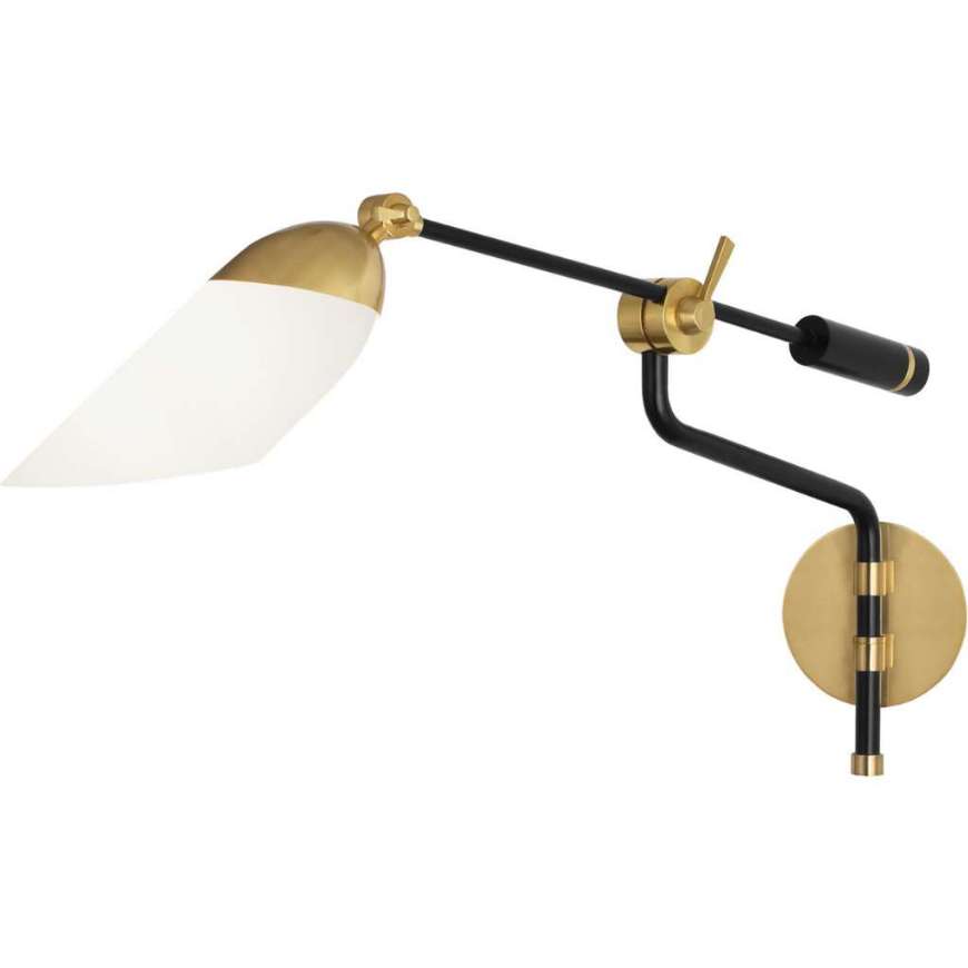 Picture of FERDINAND WALL SWINGER IN MATTE BLACK PAINTED FINISH W/ MODERN BRASS ACCENT 1212