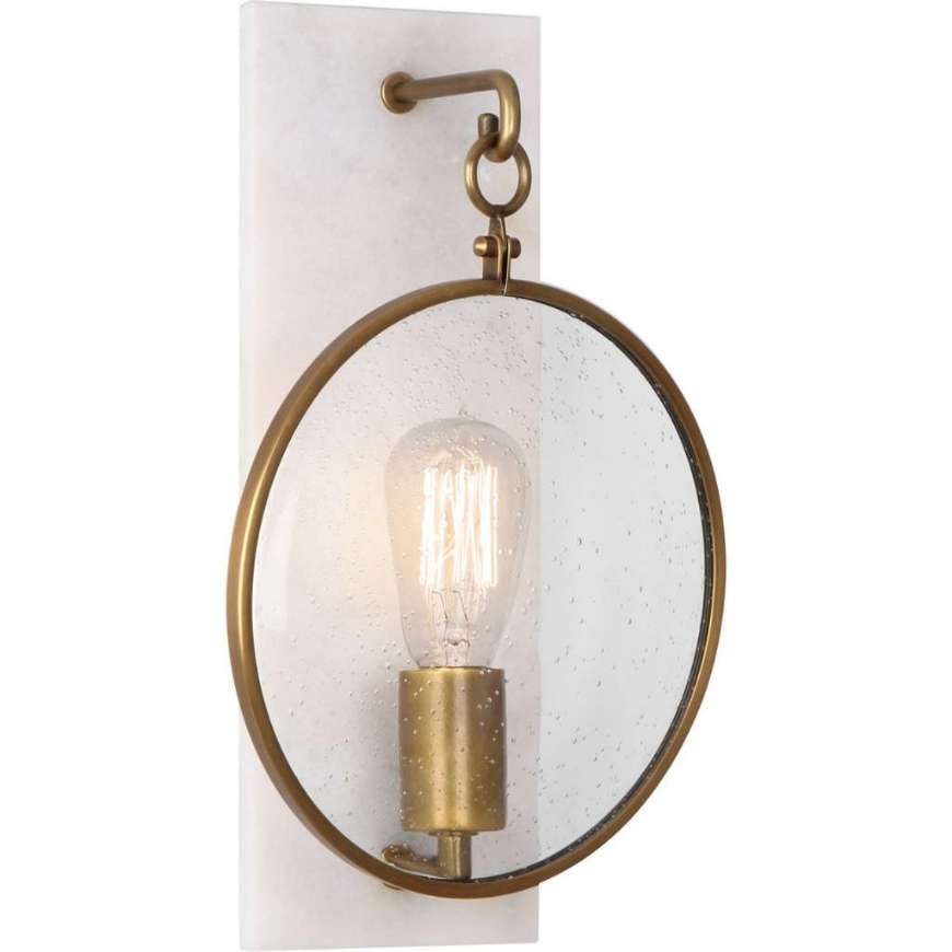 Picture of FINEAS WALL SCONCE IN AGED BRASS FINISH WITH ALABASTER STONE ACCENTS 1518