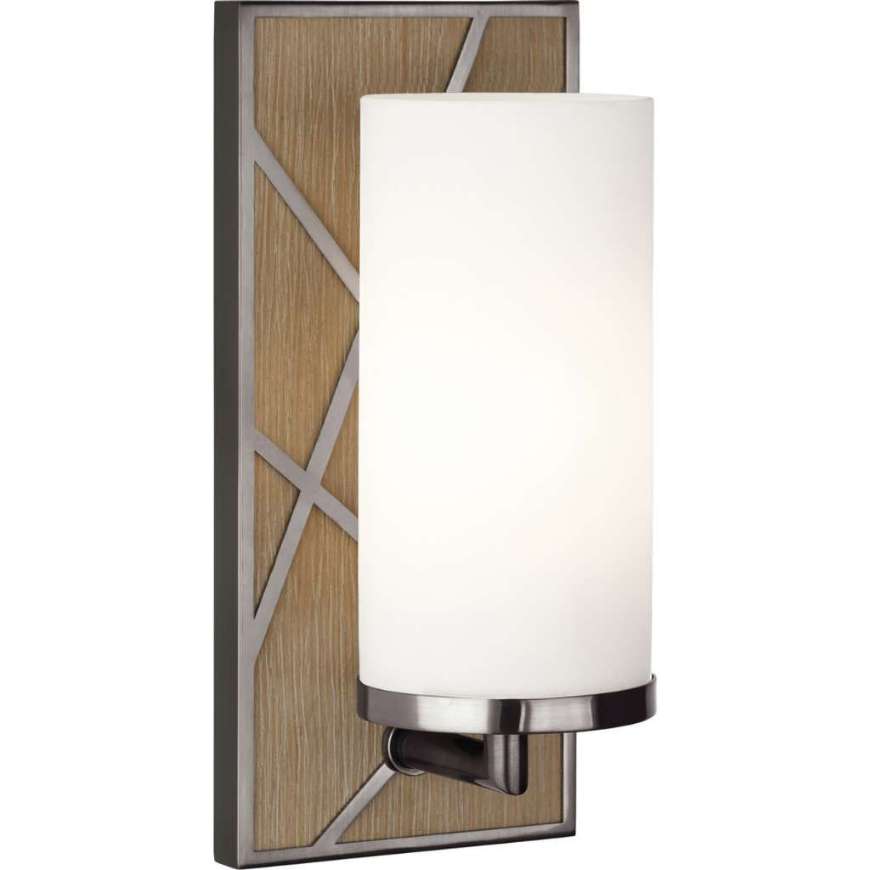 Picture of MICHAEL BERMAN BOND WALL SCONCE IN DRIFTWOOD OAK WOOD FINISH WITH BLACKENED NICKEL ACCENTS 553W