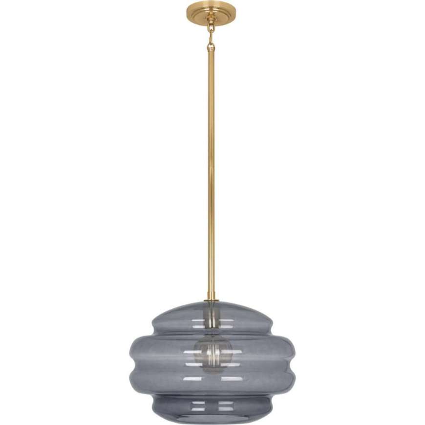 Picture of HORIZON PENDANT IN MODERN BRASS FINISH WITH SMOKE GRAY GLASS GY65