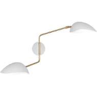 Picture of RICO ESPINET RACER WALL SCONCE IN MODERN BRASS FINISH WITH SATIN WHITE ADJUSTABLE SHADES W1528