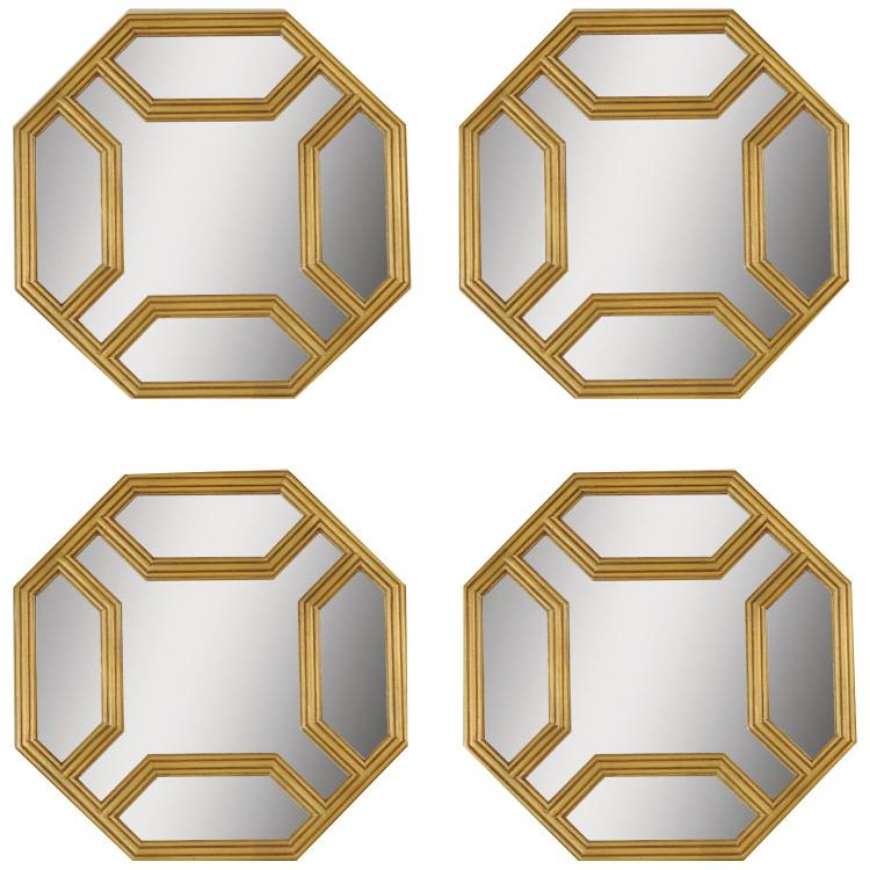 Picture of SET OF FOUR OCTAGONAL GOLD GILT MIRRORS 