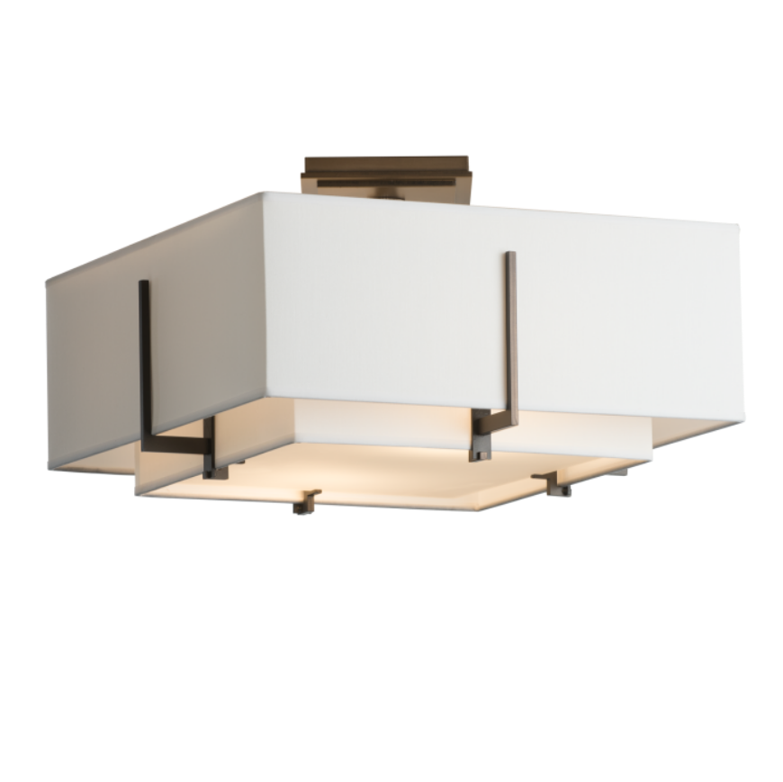 Picture of EXOS SQUARE SMALL DOUBLE SHADE SEMI-FLUSH