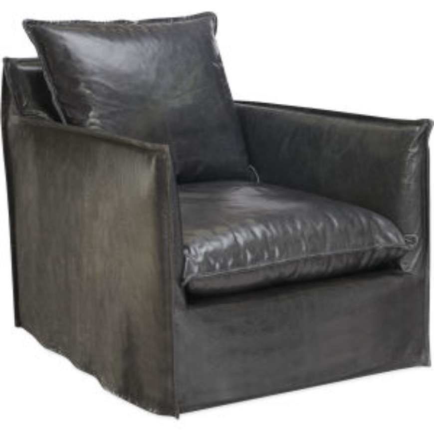 Picture of LEATHER SLIPCOVERED SWIVEL GLIDER     