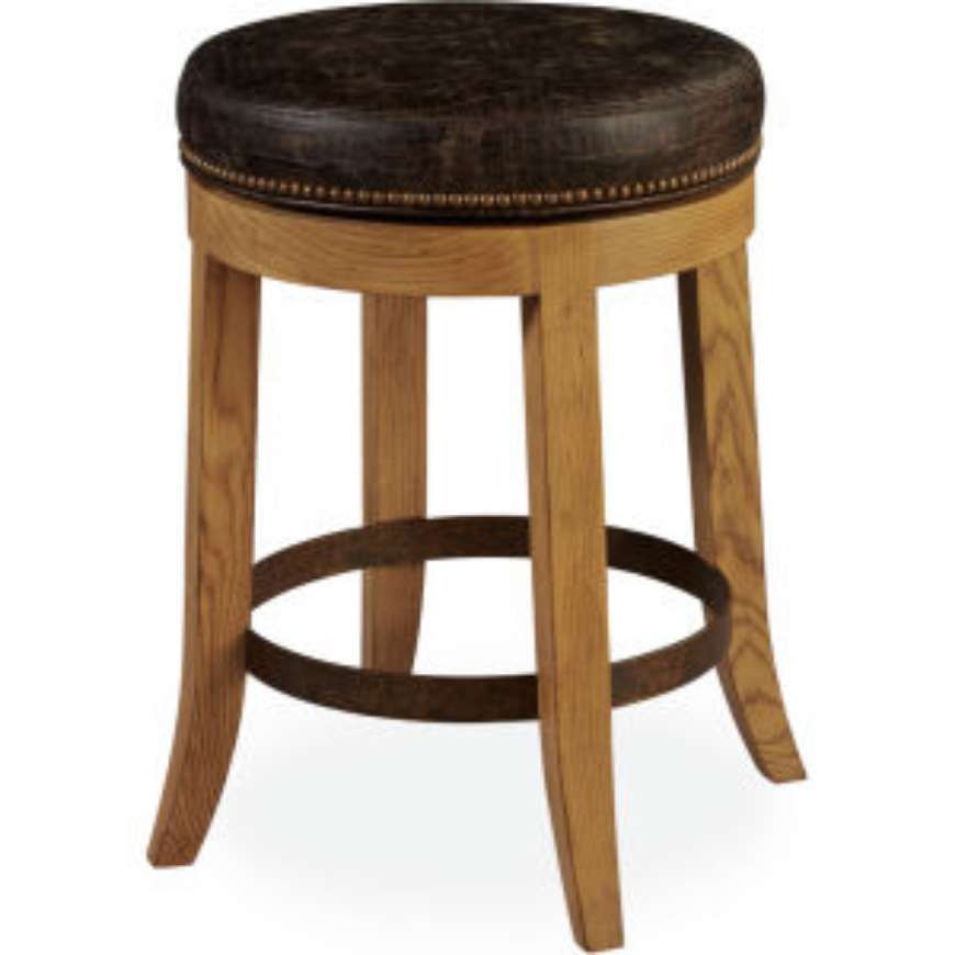 Picture of LEATHER SWIVEL COUNTER STOOL     