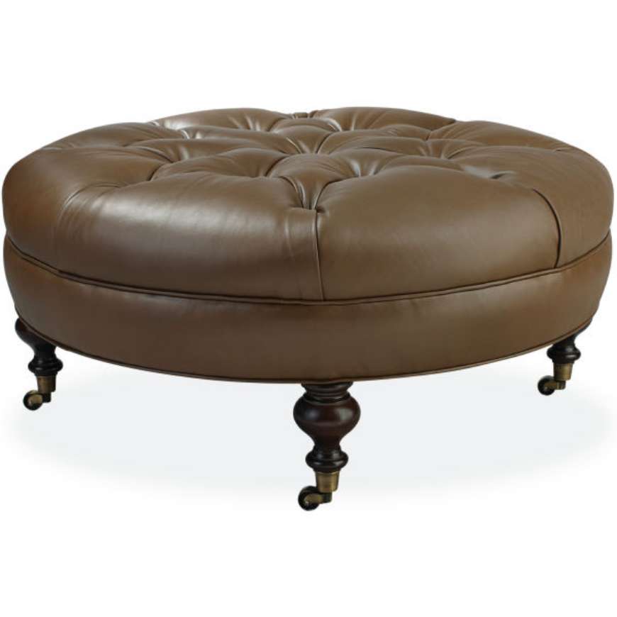 Picture of LEATHER COCKTAIL OTTOMAN      