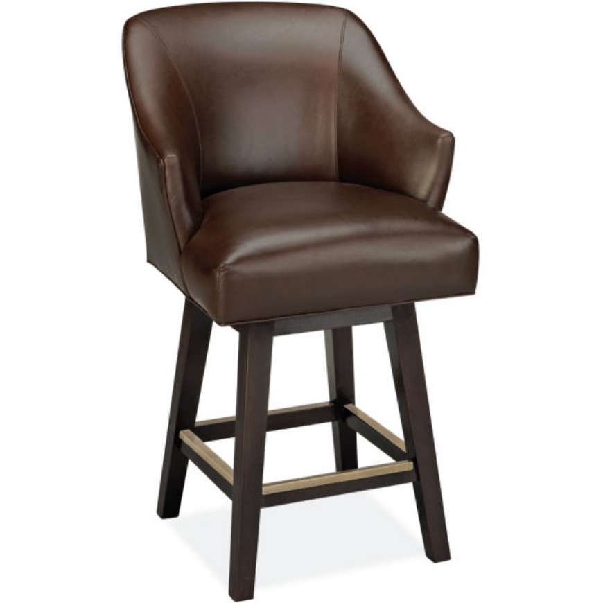 Picture of LEATHER SWIVEL COUNTER STOOL     