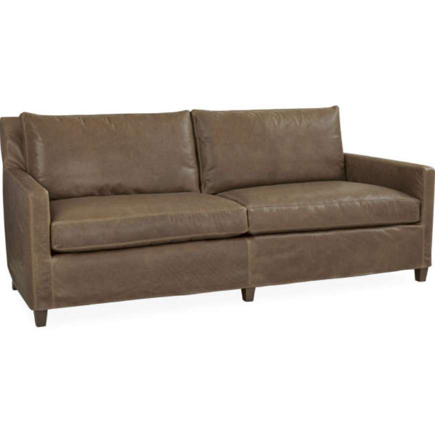 Picture of LEATHER SLIPCOVERED TWO CUSHION SOFA    