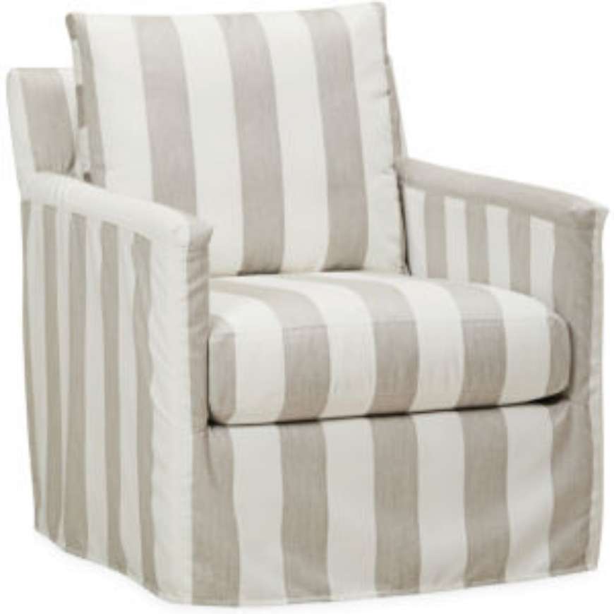 Picture of SEASIDE OUTDOOR SLIPCOVERED SWIVEL CHAIR    