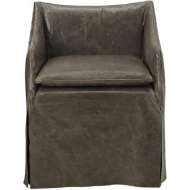 Picture of LEATHER SLIPCOVERED LOW BACK CAMPAIGN CHAIR   