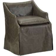 Picture of LEATHER SLIPCOVERED LOW BACK CAMPAIGN CHAIR   