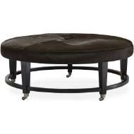 Picture of LEATHER COCKTAIL OTTOMAN      