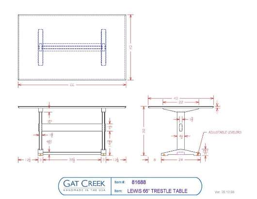 Picture of LEWIS TRESTLE TABLE