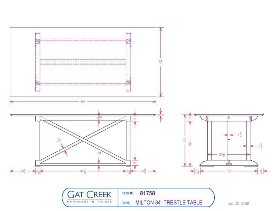 Picture of MILTON TRESTLE TABLE