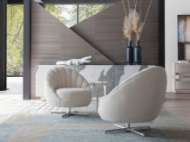 Picture of LUCILLE SWIVEL CHAIR - POLISHED CHROME BASE