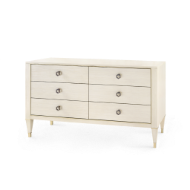 Picture of MORRIS EXTRA LARGE 6-DRAWER, BLANCHED OAK AND CHAMPAGNE