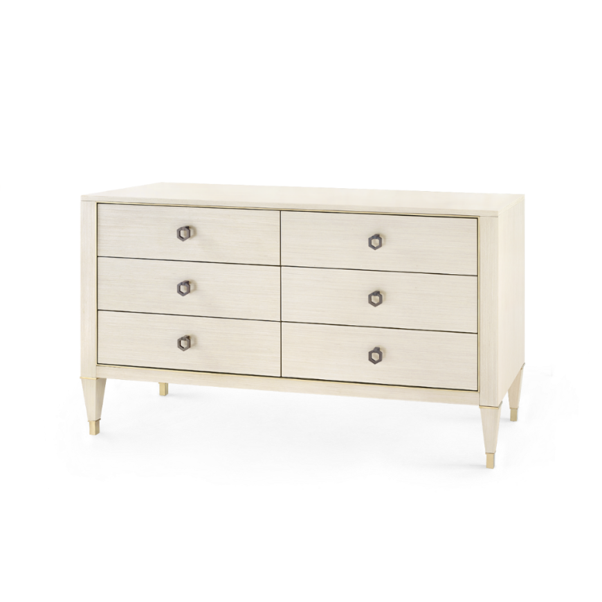 Picture of MORRIS EXTRA LARGE 6-DRAWER, BLANCHED OAK AND CHAMPAGNE