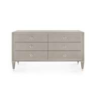 Picture of MORRIS EXTRA LARGE 6-DRAWER, TAUPE GRAY AND NICKEL