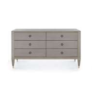 Picture of MORRIS EXTRA LARGE 6-DRAWER, TAUPE GRAY AND CHAMPAGNE