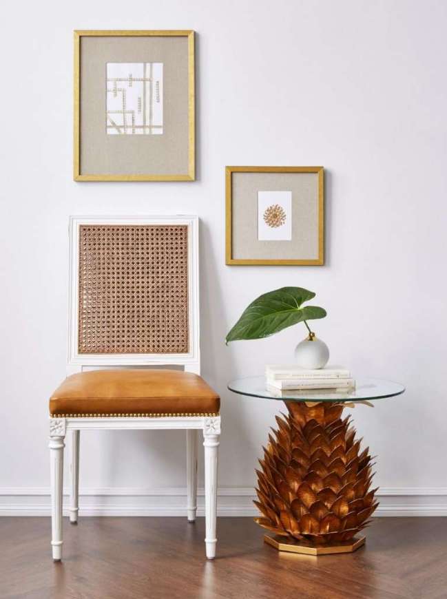 Picture of PINEAPPLE SIDE COCKTAIL TABLE BASE, GOLD LEAF