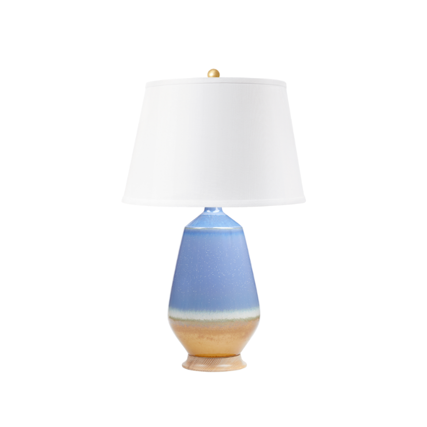 Picture of TUPELO LAMP WITH SHADE, LIGHT BLUE & BROWN