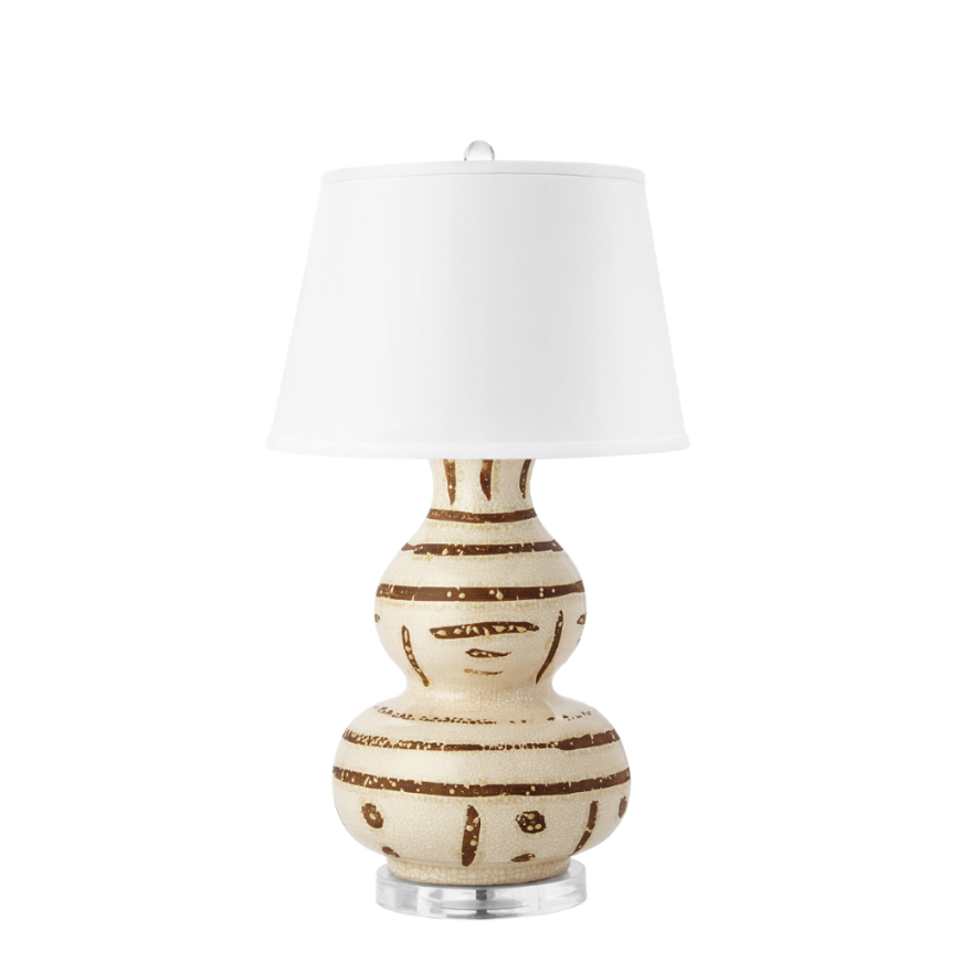 Picture of SHINO LAMP WITH SHADE, IVORY AND BROWN