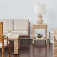 Picture of SHINO LAMP, IVORY AND BROWN