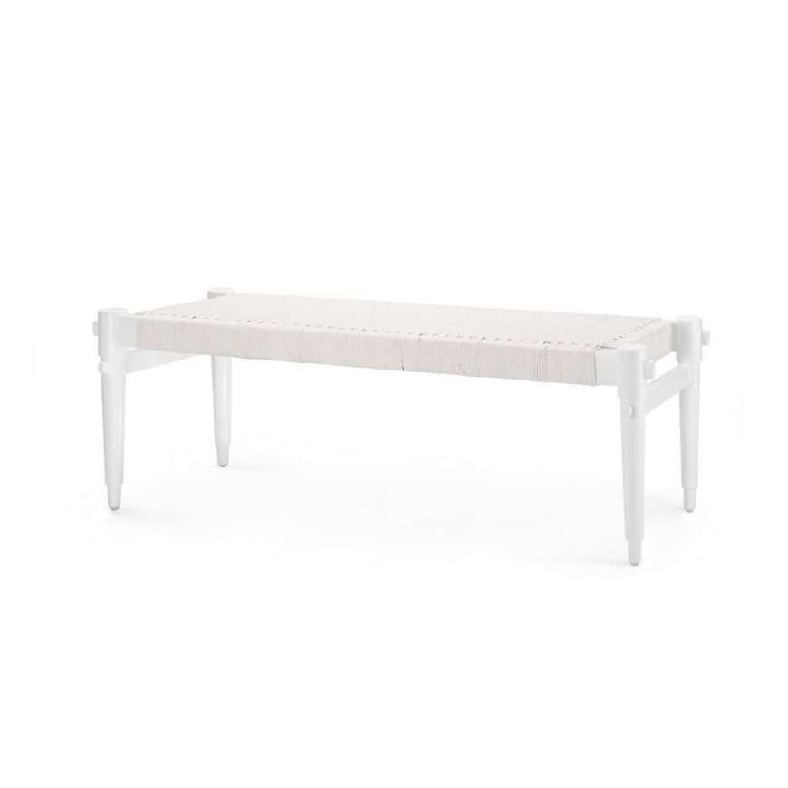 Picture of ROPE BENCH, WHITEWASHED COTTON WHITE