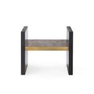 Picture of ODEON BENCH, ANTIQUE BRASS AND DARK BRONZE