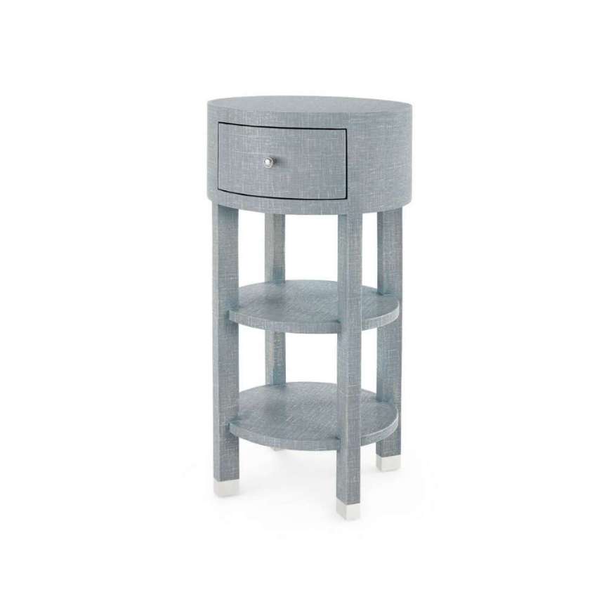 Picture of CLAUDETTE 1-DRAWER ROUND SIDE TABLE, WASHED WINTER GRAY