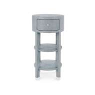 Picture of CLAUDETTE 1-DRAWER ROUND SIDE TABLE, WASHED WINTER GRAY