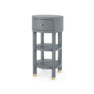 Picture of CLAUDETTE 1-DRAWER ROUND SIDE TABLE, WASHED WINTER GRAY