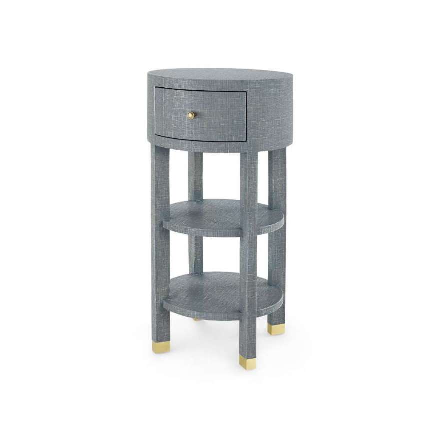 Picture of CLAUDETTE 1-DRAWER ROUND SIDE TABLE, WASHED WINTER GRAY