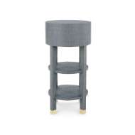 Picture of CLAUDETTE 1-DRAWER ROUND SIDE TABLE, WASHED WINTER GRAY