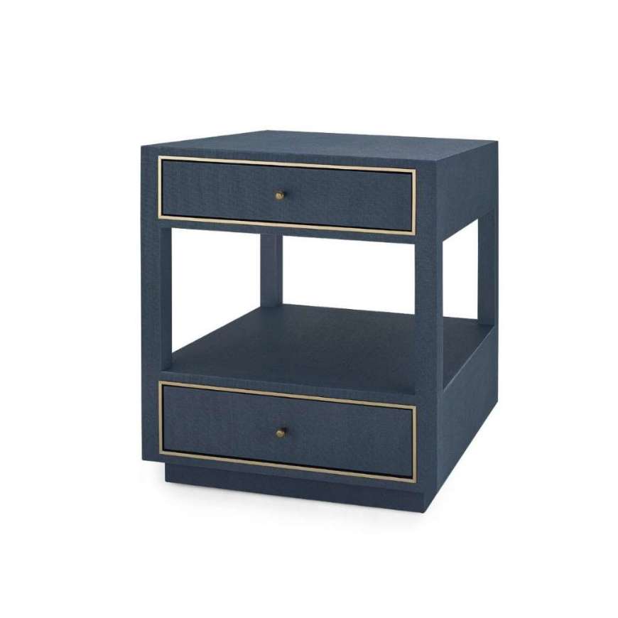 Picture of CARMEN 2-DRAWER SIDE TABLE, BLUE STEEL