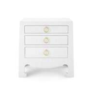 Picture of JACQUI 3-DRAWER SIDE TABLE, CHIFFON WHITE GRASSCLOTH