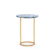 Picture of JENAY SIDE TABLE, BLUE AND GOLD LEAF